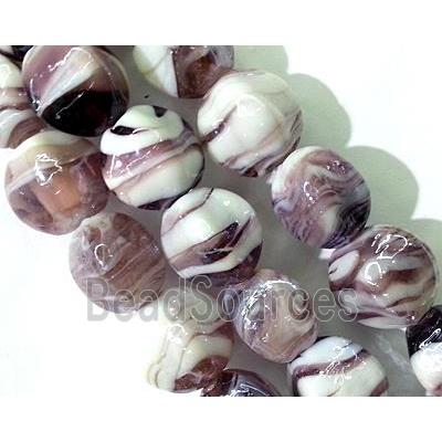 plated Lampwork glass bead, purple