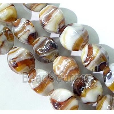 plated Lampwork glass bead, coffee