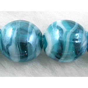 Lampwork glass bead, flat round