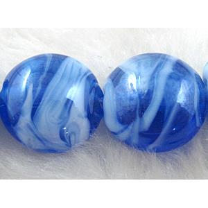 Lampwork glass bead, flat round