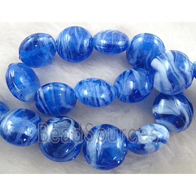 Lampwork glass bead, flat round