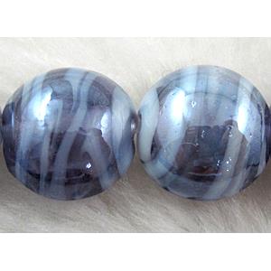 Lampwork glass bead, flat round