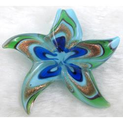 murano style glass lampwork pendant, starfish, mixed color