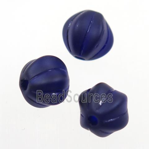 darkblue lampwork glass beads, Pumpkin