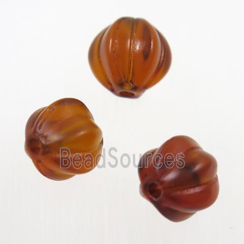 brown lampwork glass beads, Pumpkin