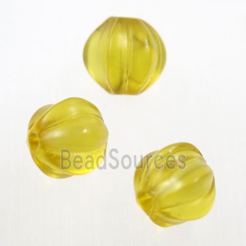 yellow lampwork glass beads, Pumpkin