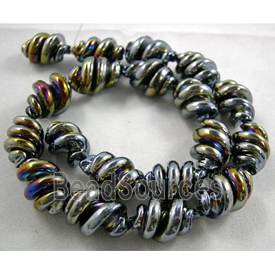 Black Handmade Plated with Color Twist Lampwork Beads