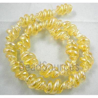 Gold Handmade Plated with Color Twist Lampwork Beads