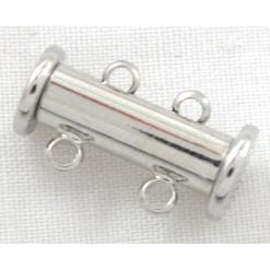 platinum plated 2-strand slide lock magnetic clasps