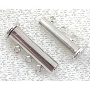 platinum plated 3-strand slide lock magnetic clasps