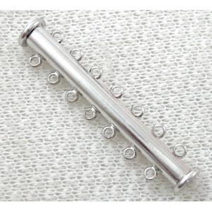 platinum plated 6-strand slide lock magnetic clasps