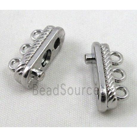 magnetic alloy clasp, platinum plated