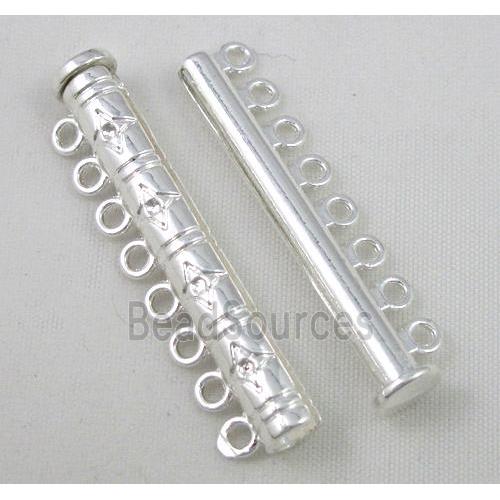 Magnetic copper connector clasp, silver plated