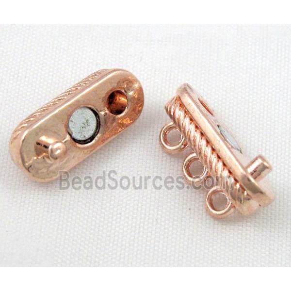 Magnetic alloy connector clasp, red copper