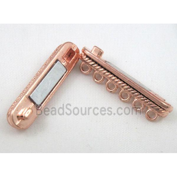 Magnetic alloy connector clasp, red copper