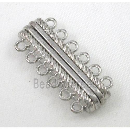 Magnetic alloy connector clasp, platinum plated