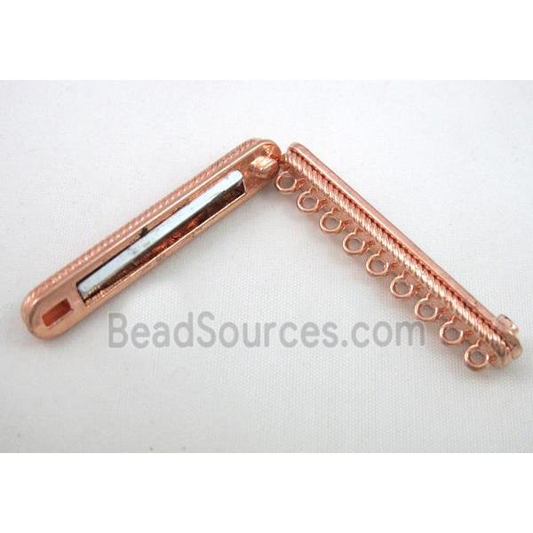 Magnetic alloy connector clasp, red copper