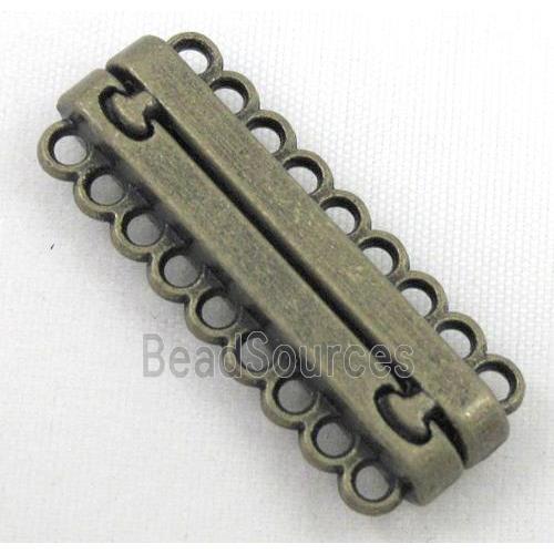 Magnetic alloy connector clasp, antique bronze