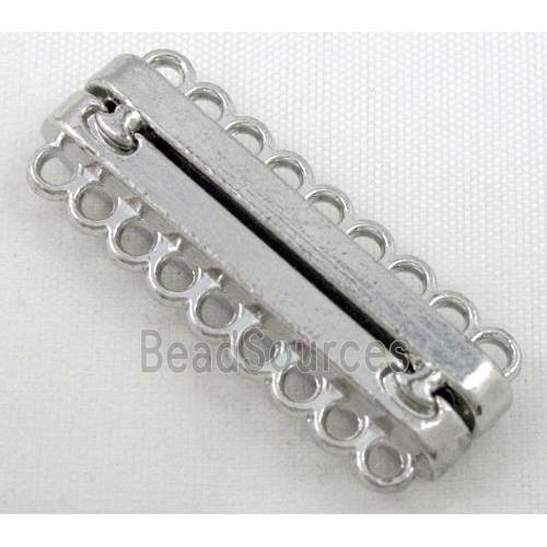 Magnetic alloy connector clasp, platinum plated