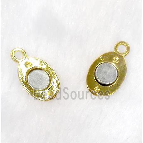 Magnetic alloy connector clasp, gold plated