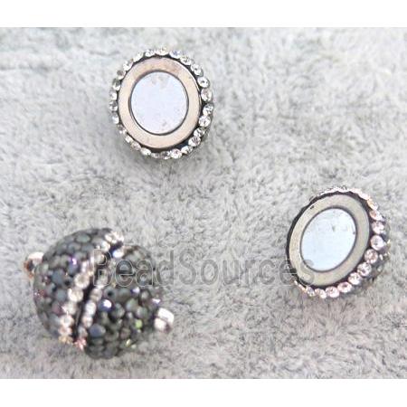 Magnetic copper clasp paved rhinestone