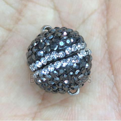 Magnetic copper clasp paved rhinestone