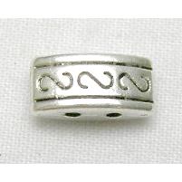 Tila Beads, Tibetan Silver Non-Nickel Spacer with 2-hole