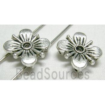 shamrock charms, Tibetan Silver Flower Non-Nickel