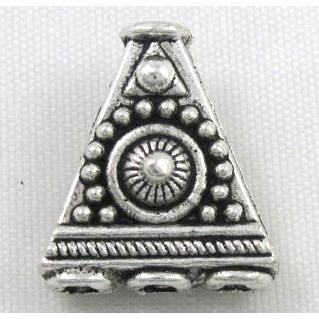 Tibetan silver charm spacer bead, non-nickel