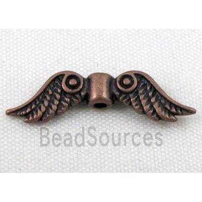 angel wing, Tibetan silver bead non-nickel, antique red copper