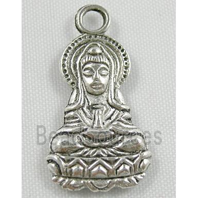 Buddha Charm, Tibetan Silver Non-Nickel