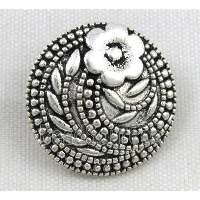 button tibetan silver charms bead, non-nickel