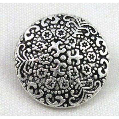 button tibetan silver charms bead, non-nickel