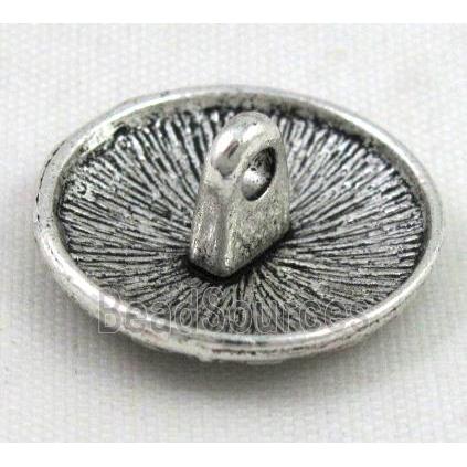 button tibetan silver charms bead, non-nickel