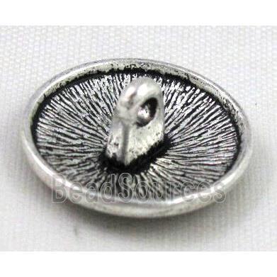 button tibetan silver charms bead, non-nickel