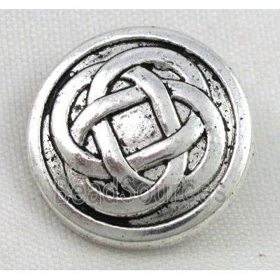 button tibetan silver charms bead, non-nickel