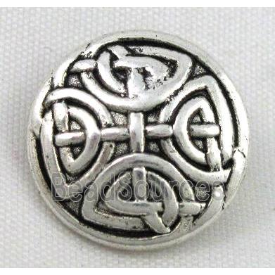 button tibetan silver charms bead, non-nickel