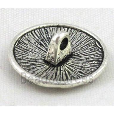 button tibetan silver charms bead, non-nickel