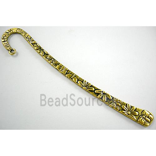 Bookmark, Tibetan Silver Non-Nickel, Antique Gold