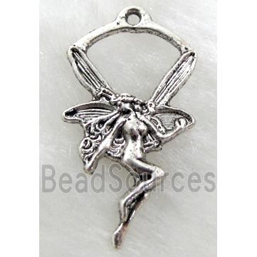 Tinkerbell charm, Tibetan Silver angel Non-Nickel