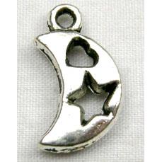 Tibetan Silver Moon Charms Non-Nickel