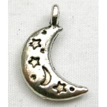 Tibetan Silver Moon Pendant Non-Nickel