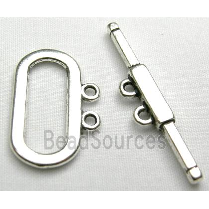 Tibetan Silver toggle clasps non-nickel for Two Strands