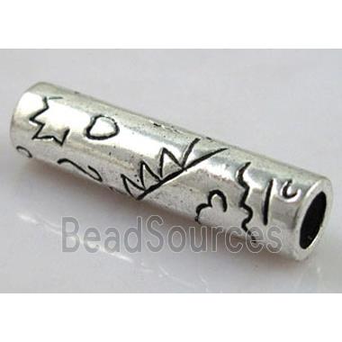 Tibetan Silver Bead Tube Non-Nickel