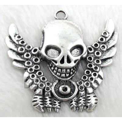 Skull Charms, Tibetan Silver Pendant Non-Nickel