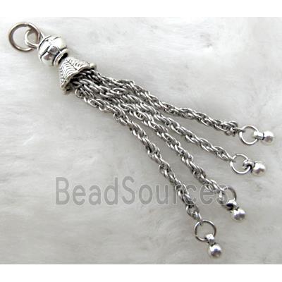 chain tassel, Tibetan Silver pendant non-nickel