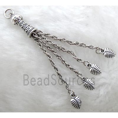 Tibetan Silver chain tassel pendant non-nickel