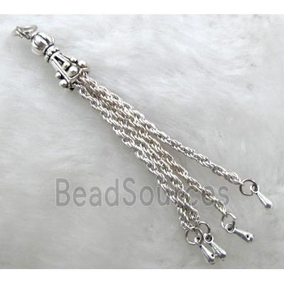 Tibetan Silver chain tassel pendant non-nickel