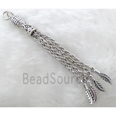 Tibetan Silver chain tassel pendant non-nickel