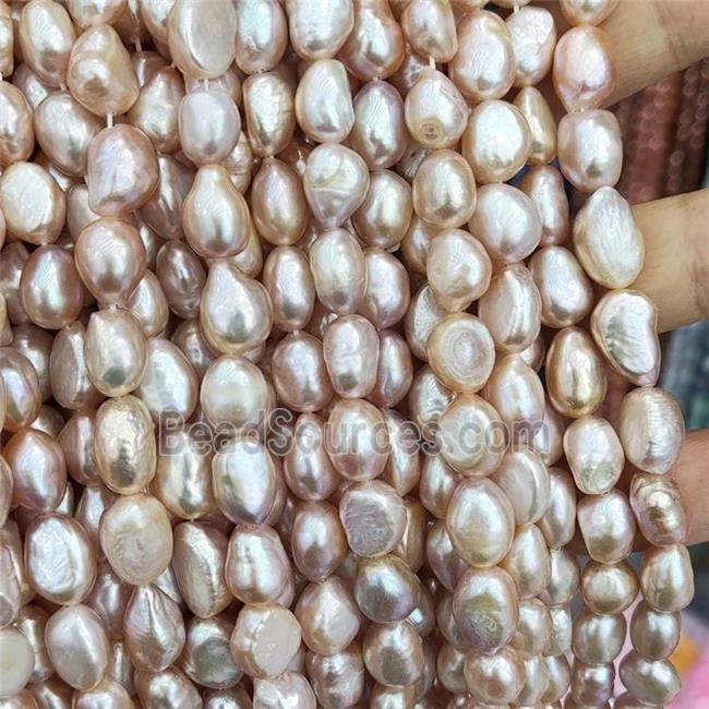 pink Freshwater Pearl beads, freeform